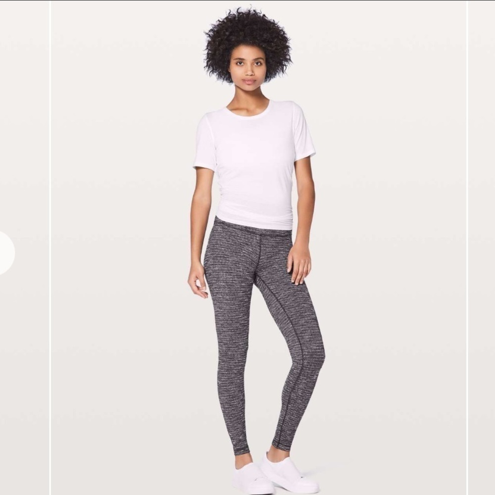Lululemon Wunder Under 28” Hi Rise Tight Coco Pique Black White Size 4​​​​​​​